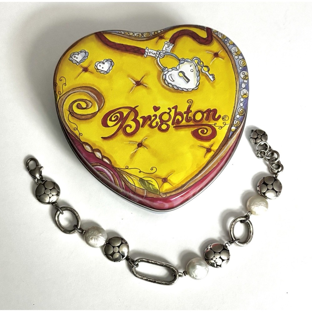 Brighton Mother of Pearl and Silver‎ Plated Link Bracelet.